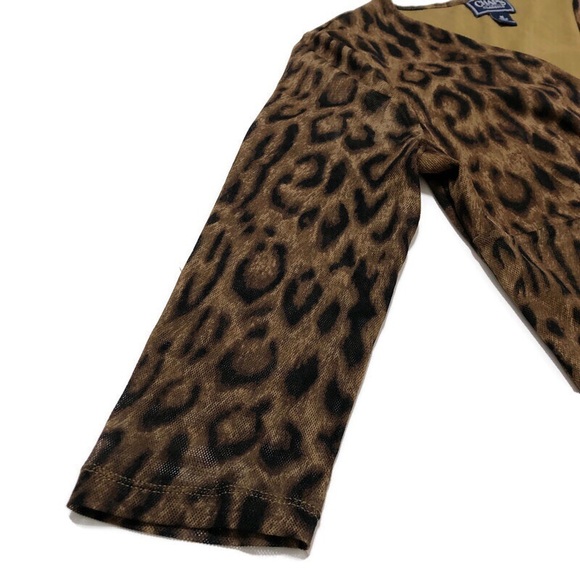 CHAPS | Leopard Print Black Brown V-Neck Top |Sz M - Picture 12 of 14